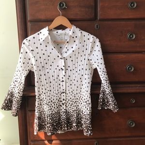 3/4 sleeve blouse button down